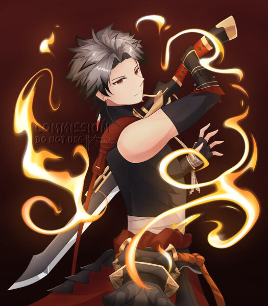 Commission ● Ryoma Barrenwort Happi Project with @LunaNoctuArts